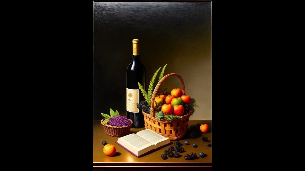 Still life #stablediffusion #deforum #ai #stilllife #vine #fruits #flowers #books #basket #candles