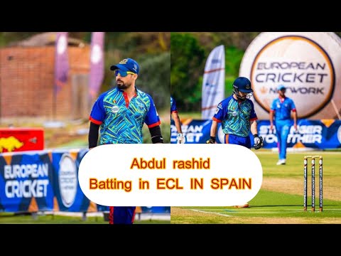 Abdul Rashid batting in ECL spain beveren cricket club player
