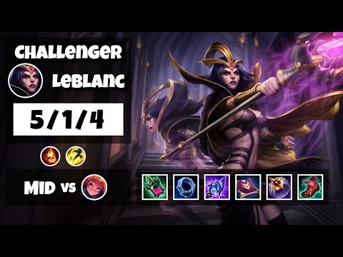 LeBlanc vs Zoe KOREAN Challenger MID (5/1/4) - v11.8