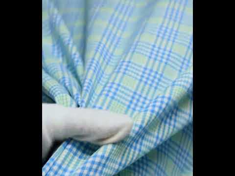 Check Blue & Green Pure Cotton 90 GSM Handwoven Fabric 442 — video