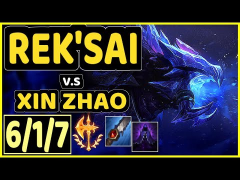 JUNJIA (REK'SAI) vs XIN ZHAO - 6/1/7 KDA JUNGLE CHALLENGER GAMEPLAY - KR