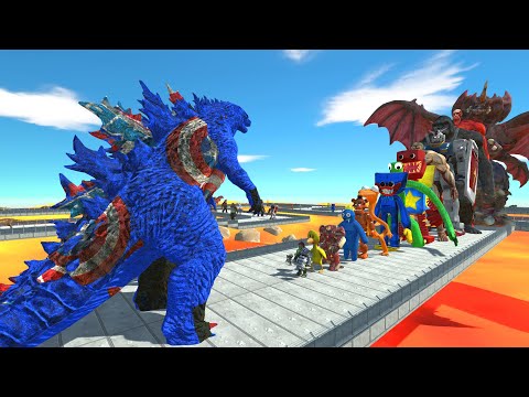 Godzilla vs Armored Titan LAVA DEATH RUN - Animal Revolt Battle Simulator