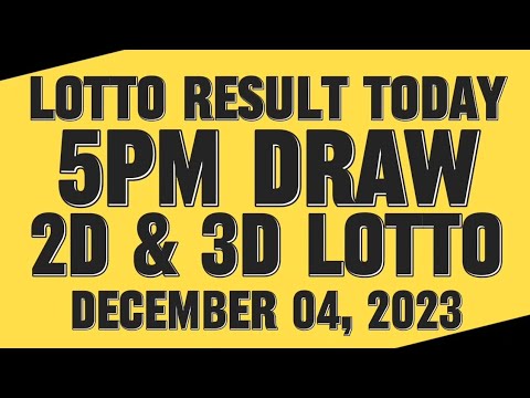 5pm 2D & 3D Lotto Result Today December 04, 2023 #2pmlottoresulttoday