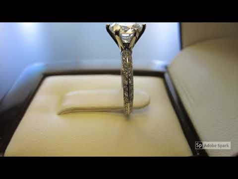 1 24ct Diamond in Two Sided Pave Engagement Ring