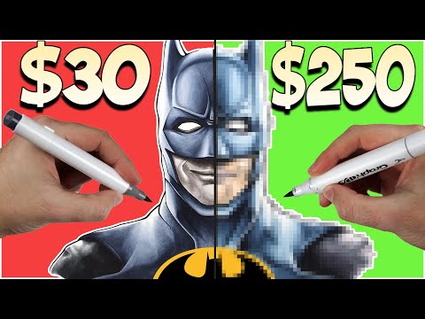 $30 vs $250 MARKER ART | BATMAN