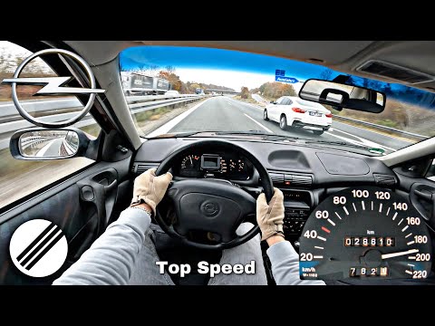 1996 OPEL ASTRA F 1.6i TOP SPEED DRIVE ON GERMAN AUTOBAHN 🏎