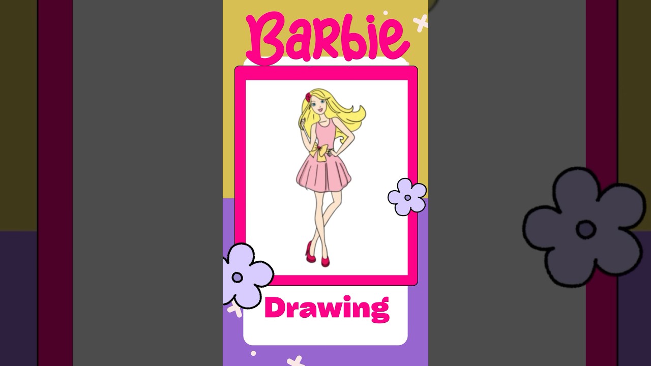 How to draw Barbie #shorts #barbiedrawing