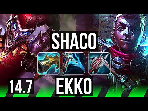 SHACO vs EKKO (JGL) | Rank 2 Shaco, 14/1/6, Legendary | JP Grandmaster | 14.7