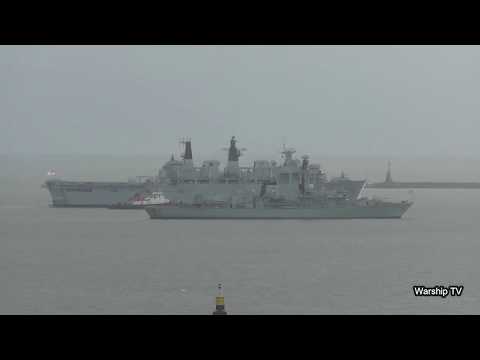 HMS ALBION L14 AND HMS ARGYLL F231 IN PLYMOUTH SOUND - 27th January 2020