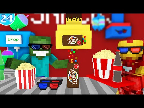 Monster School: WORK AT THE MOVIE THEATER! - Minecraft 