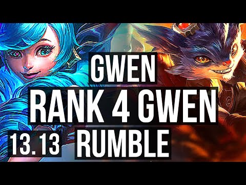 GWEN vs RUMBLE (TOP) | Rank 4 Gwen, 5/1/3, Rank 21 | KR Challenger | 13.13