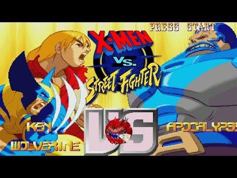 Ken/Wolverine playthrough - X-men vs Street Fighter (Arcade)