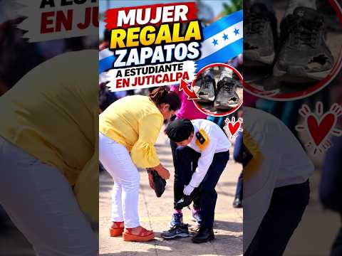 Maestra conmueve en Juticalpa, Olancho al regalarle zapatos a un estudiante ❤️👟