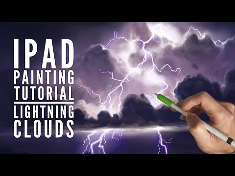 HOW TO PAINT SKIES 2: Storm clouds painting tutorial Apple ...