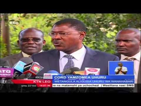 CORD wanasema kwamba tangazo la Rais la ufisadi lilinuia kumfurahisha Papa Francis