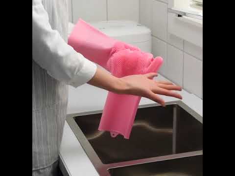 160-165grm Silicone Dish washing Cleaning Gloves (S 151)