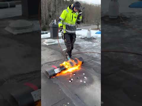 Montering av insticksbrunn på papptak del1