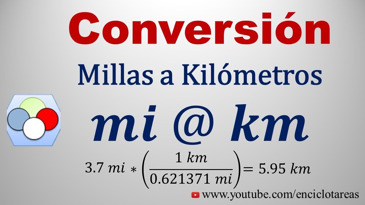 Convertir de millas a kilómetros (mi a km)