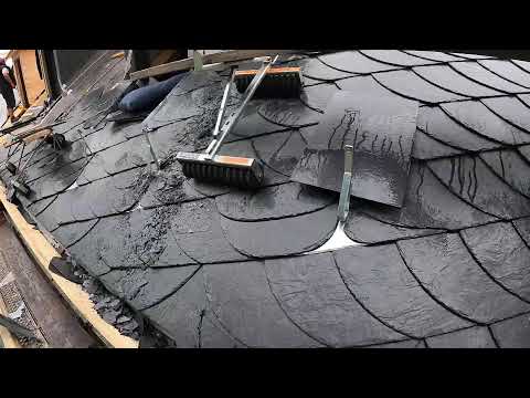 Wangenkehle ansetzen - Altdeutsche Schiefer Deckung - Teil 27 - Schieferdach Halle