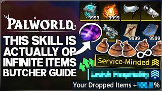 Palworld 1.0 - This New Skill is BROKEN - Easy INFINITE Rare Items & Best Pal Butchering Farm Guide!