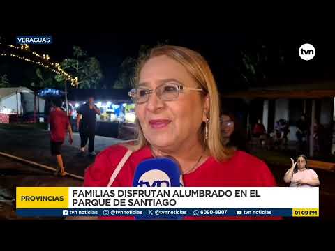 Familias disfrutan de parques iluminados y actividades navideñas en Veraguas