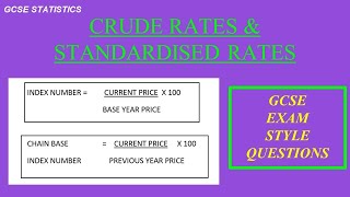 GCSE Statistics crude birth rates and standardised rates