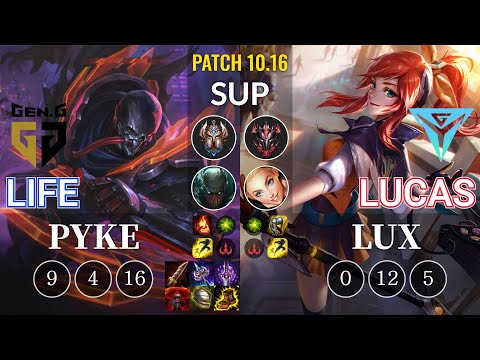 GEN Life Pyke vs IGY Lucas Lux Sup - KR Patch 10.16