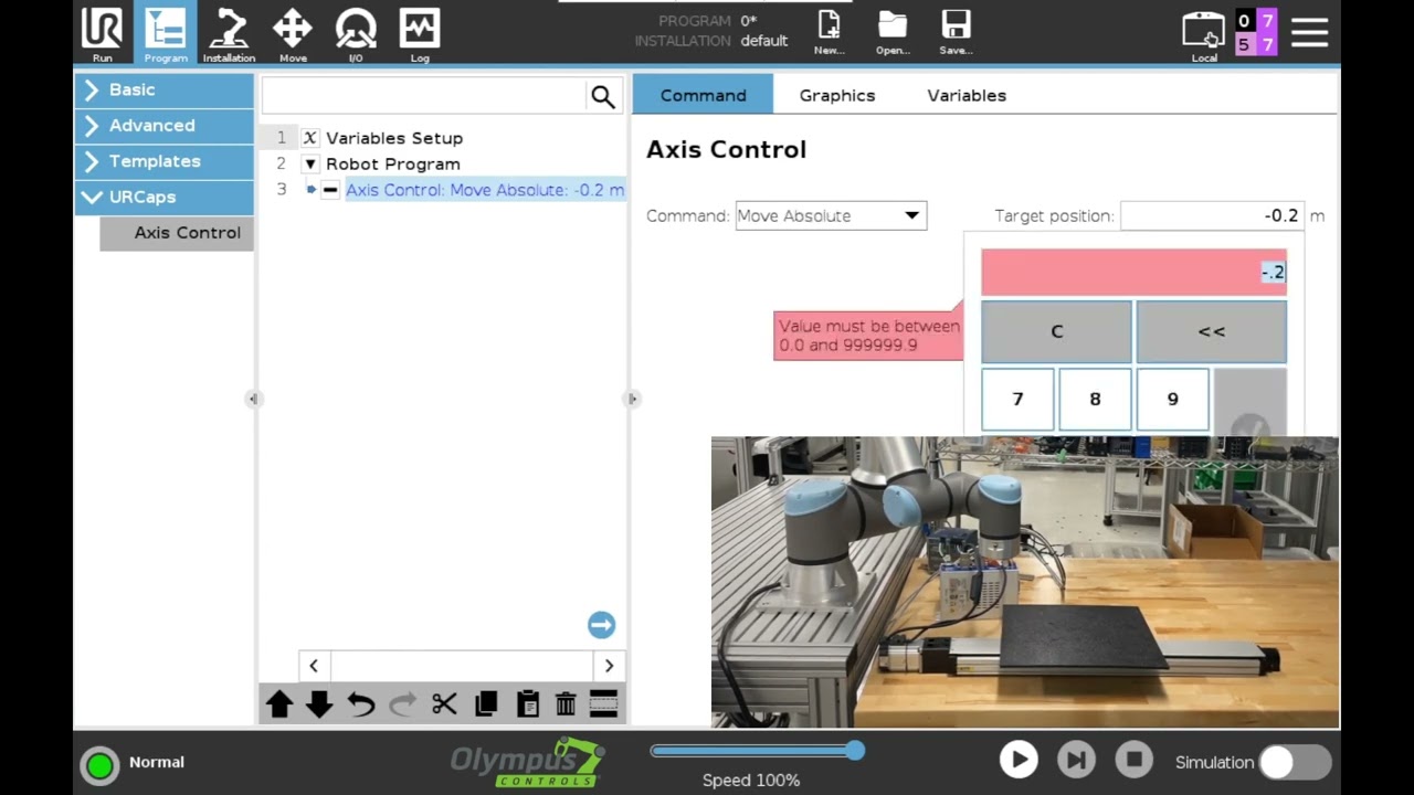 Programming a Universal Robot 7th Axis