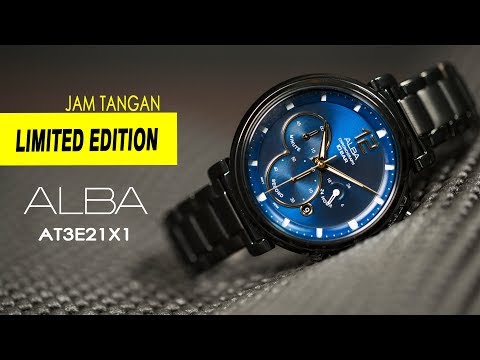 Alba Signa AT3E21X1 Chronograph Men Blue Dial Black Stainless Steel Strap Limited Edition