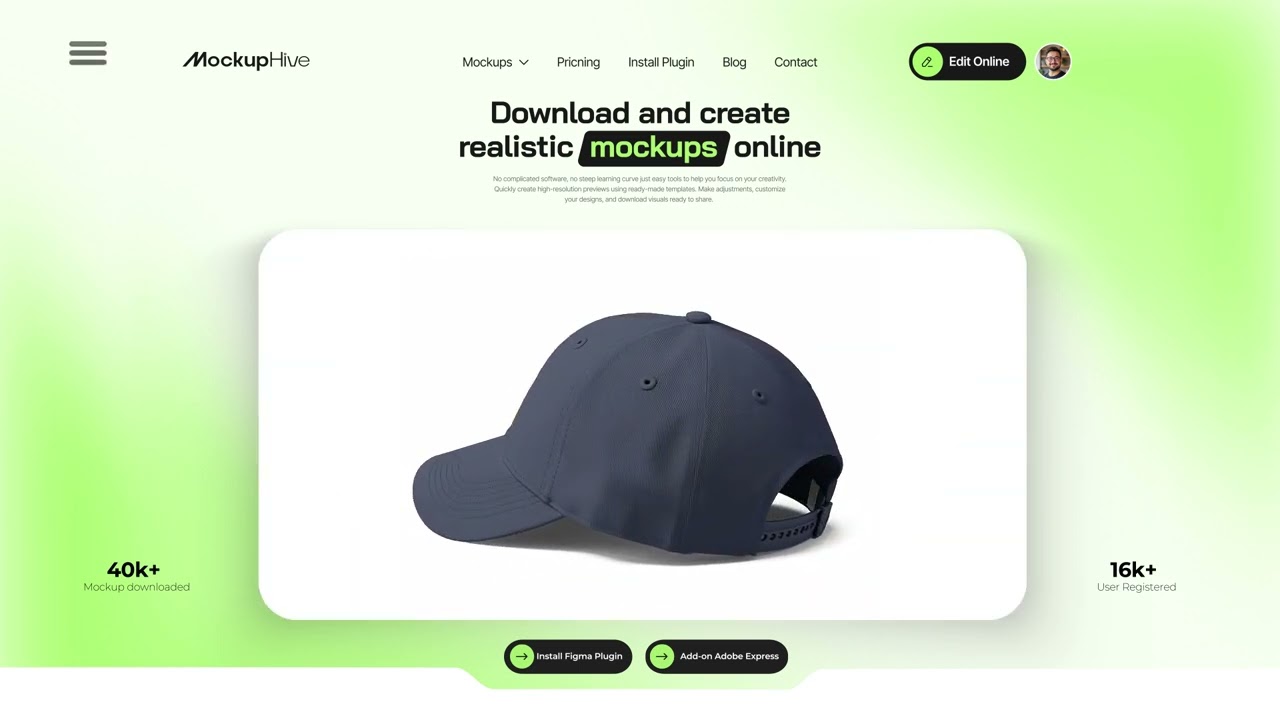 3D Cap Mockup ⚡MockupHive