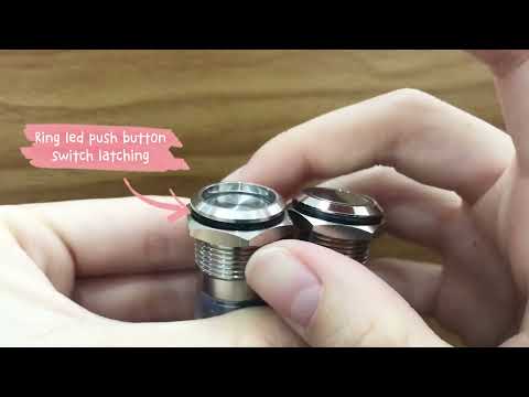 Ring led push button switch momentary & latching | 19mm metal ip67 push button switch 12v