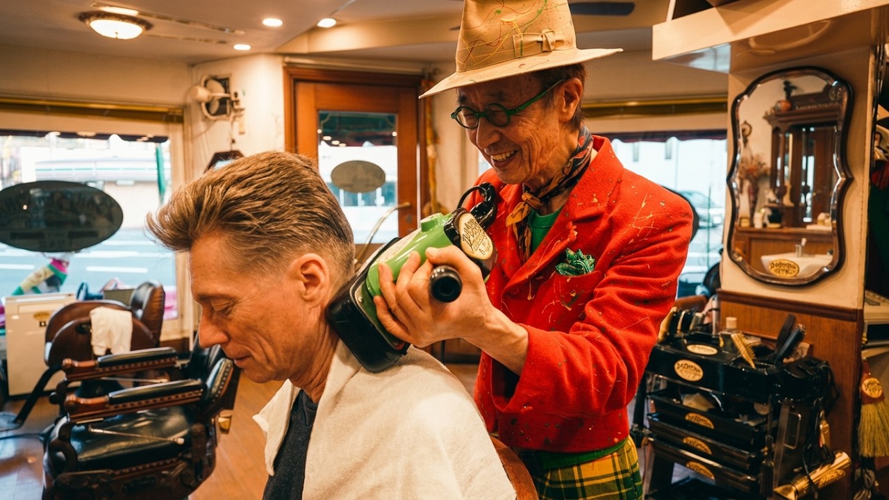 💈After The Japanese Punch Perm Came The Shave & Massage With 84-Year-Old Barber Matsunaga-san 🇯🇵