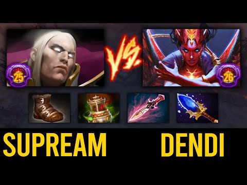 RANK 108 SUPREAM MASTER TIER INVOKER 25 vs DENDI MASTER TIER QUEEN OF PAIN 26 MID | Dota 2 Invoker