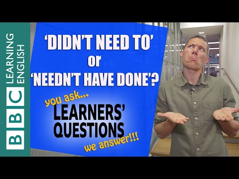 ‘Didn’t need’ and ‘needn’t’ - Learners' Questions