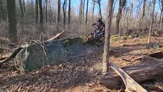 Large rock wallride near the lowest point on bloodroot. Many fun rocks to play on in this area.