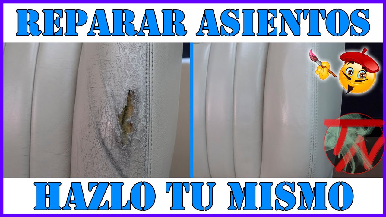 Como REPARAR ASIENTOS DE CUERO con Agujeros Rajas y Grietas 😨 💲 | Pintar Asientos Detail Coche 💺🖌