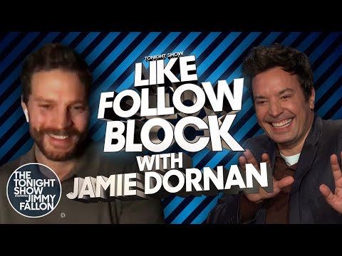 喜歡，關注，阻止與傑米-多南。 (Like, Follow, Block with Jamie Dornan)