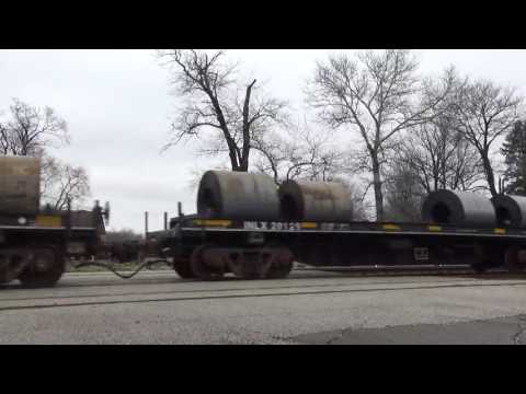 Railfanning - Train carrying steel coils - Chesterton, IN (2-7-17)