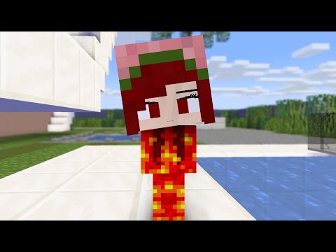 MONSTER SCHOOL : CHICKEN WING MEME FIRE PIGMAN GIRL - MINECRAFT ANIMATION
