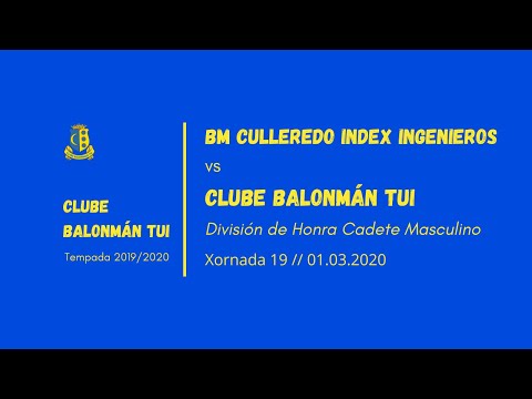 BM Culleredo Indutec Ing. vs Balonman Tui. Xornada 19 División de Honra Cadete Masculina- 01-03.2020