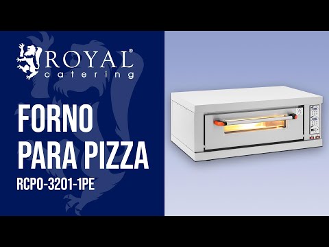 vídeo - Produtos recondicionados Forno para pizza - 1 compartimento - 3200 W - temporizador - Royal Catering