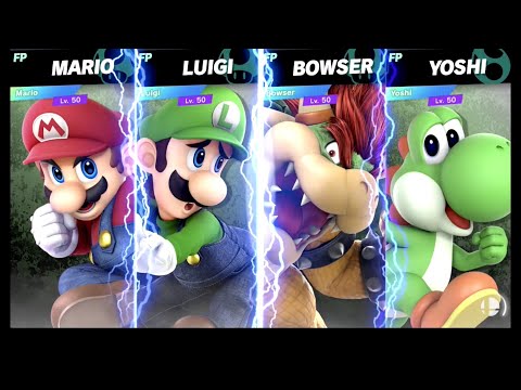 Super Smash Bros Ultimate Amiibo Fights – Request #11609 Mario vs Luigi vs Bowser vs Yoshi