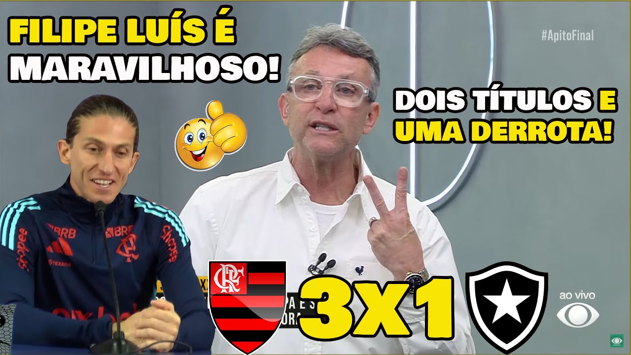 NETO SE RENDE AO FLAMENGO DE FILIPE LUÍS 'FLAMENGO ACABOU COM BOTAFOGO' 3x1 FOI POUCO!