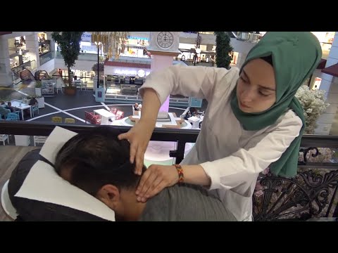 ASMR physiotherapy female chair  massage + back, neck, shoulder, arm, gripes, energy, sleep massage