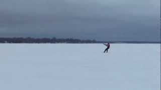 preview picture of video 'Kite Snowboarding At Houghton Lake with SOLOSHOT'