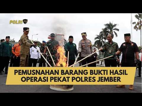 PEMUSNAHAN BARANG BUKTI HASIL OPERASI PEKAT POLRES JEMBER
