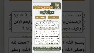 3791 - الجمع بين حديث وجوب الوضوء من لحوم الإبل وحديث ترك الوضوء مما مست النار  - نور على الدرب image