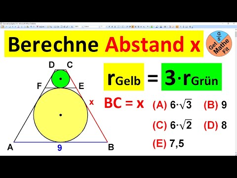 Wie groß ist der Abstand x? | Mathe Rätsel Geometrie | Känguru der Mathematik 2000 Junior