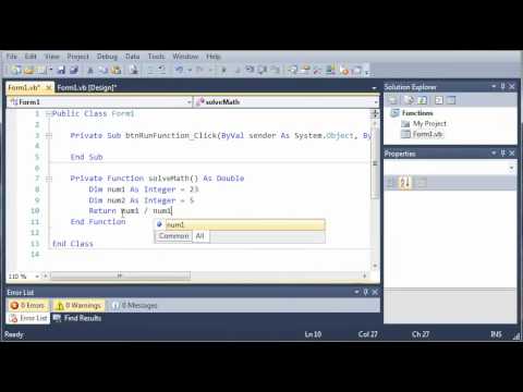 Visual Basic Tutorial - 43 - Functions