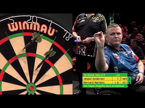 The Hague Disability Darts Invitational M6 R1 Bernard Martens (6, BEL) - Jesper Andersen (DEN)